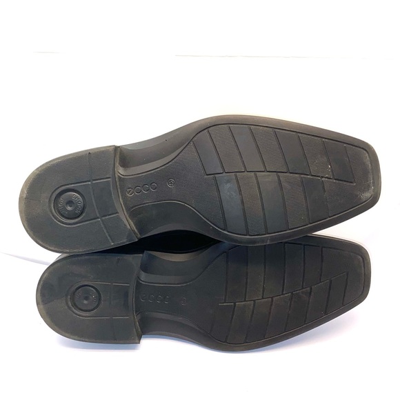 ECCO City Tray Plain Toe Derby Black Leather Shoes Mens size 10 - Picture 5 of 7